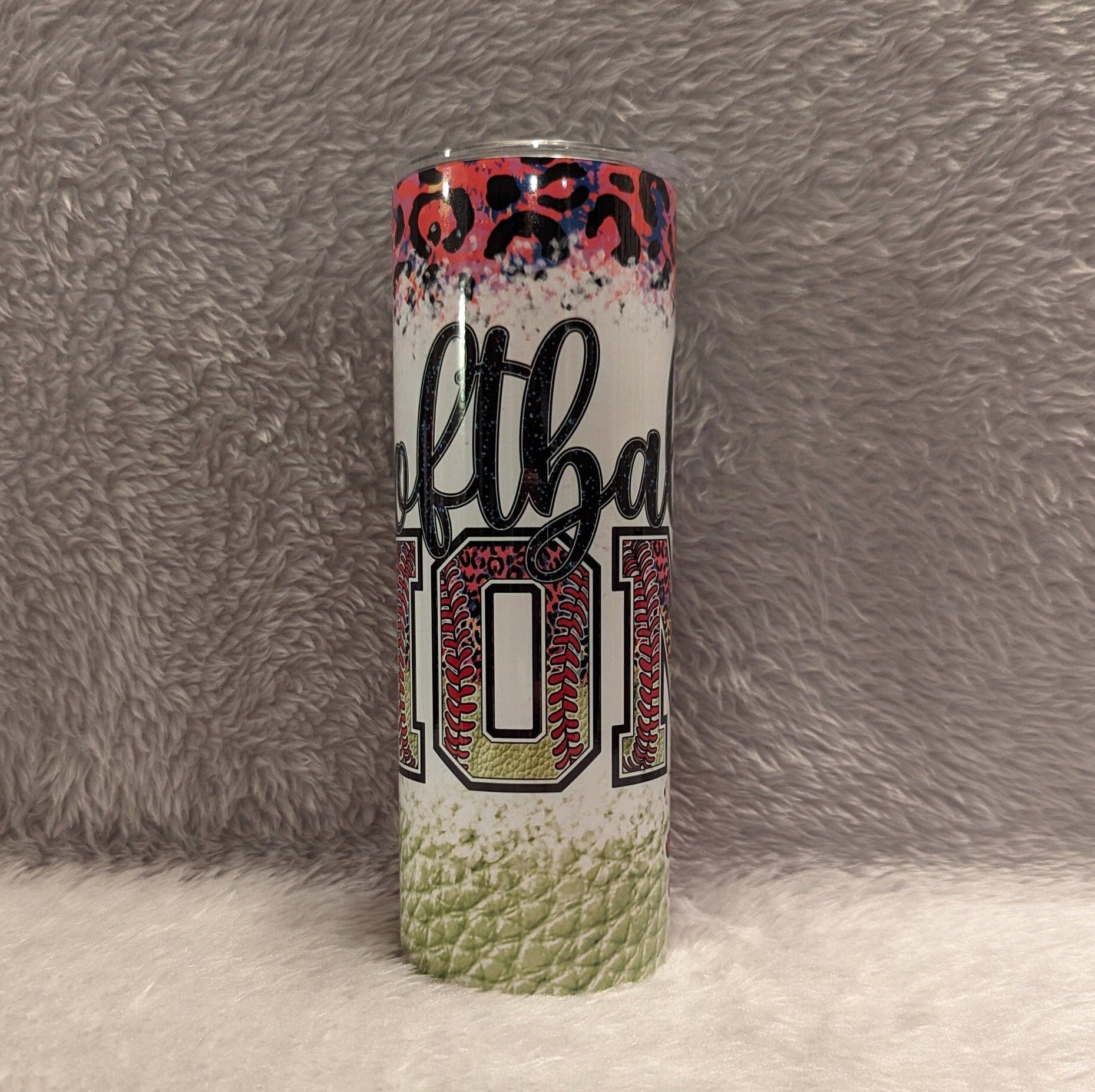 Softball Mom Tumbler With Some Leopard Print Design, Softball Mom Cup, Softball Gift, Softball Tumbler, Softball Cup Great For Game Day