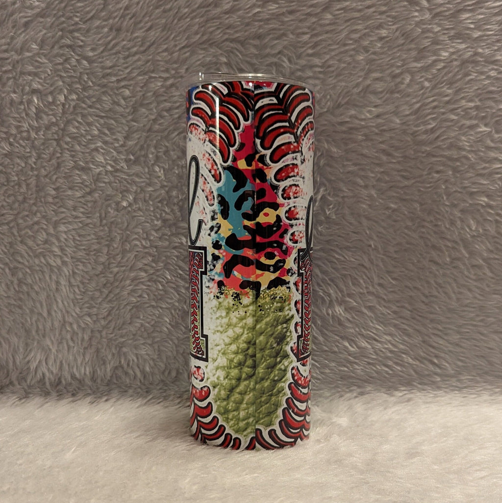 Softball Mom Tumbler With Some Leopard Print Design, Softball Mom Cup, Softball Gift, Softball Tumbler, Softball Cup Great For Game Day