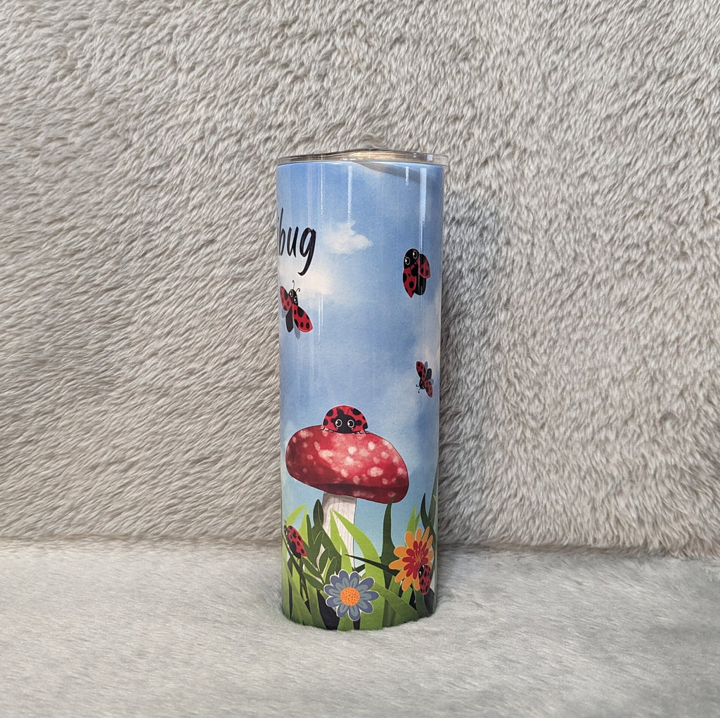 Nature Inspired Ladybug Tumbler 20oz With Reusable Straw Can Be Personalized