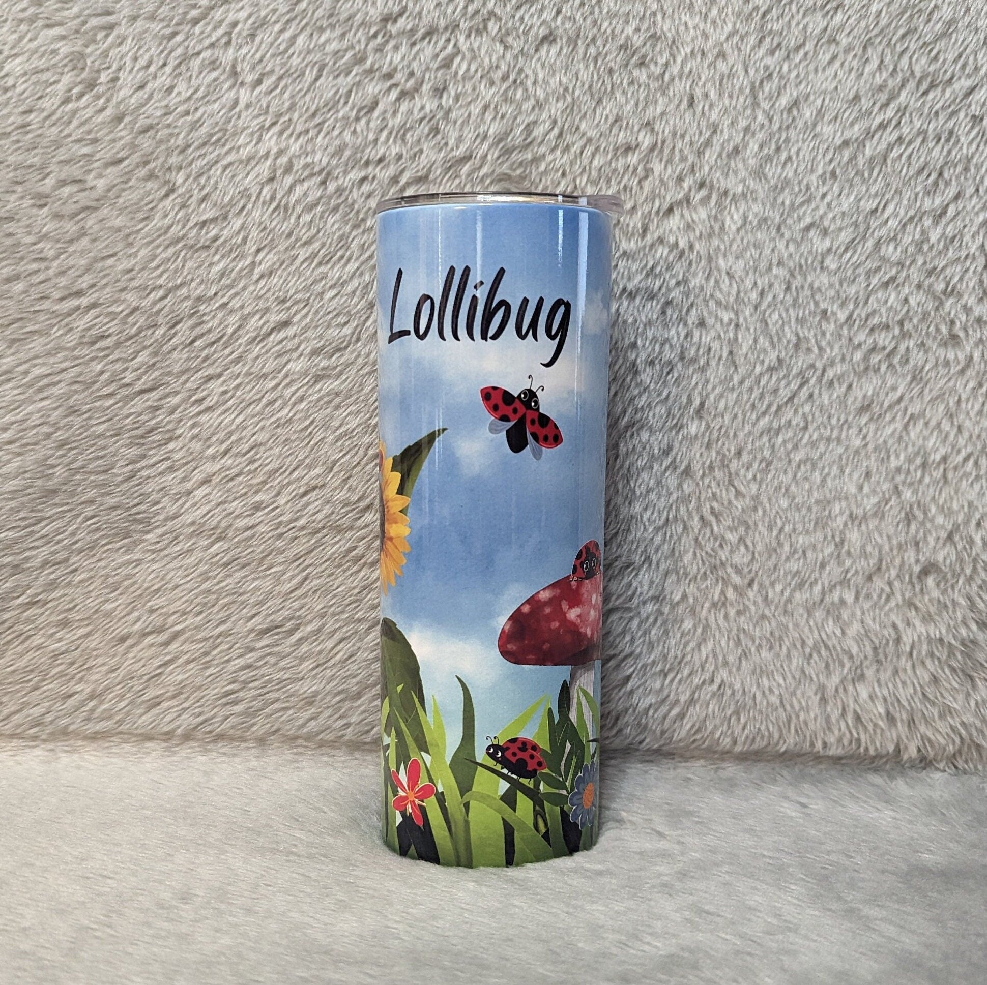 Nature Inspired Ladybug Tumbler 20oz With Reusable Straw Can Be Personalized
