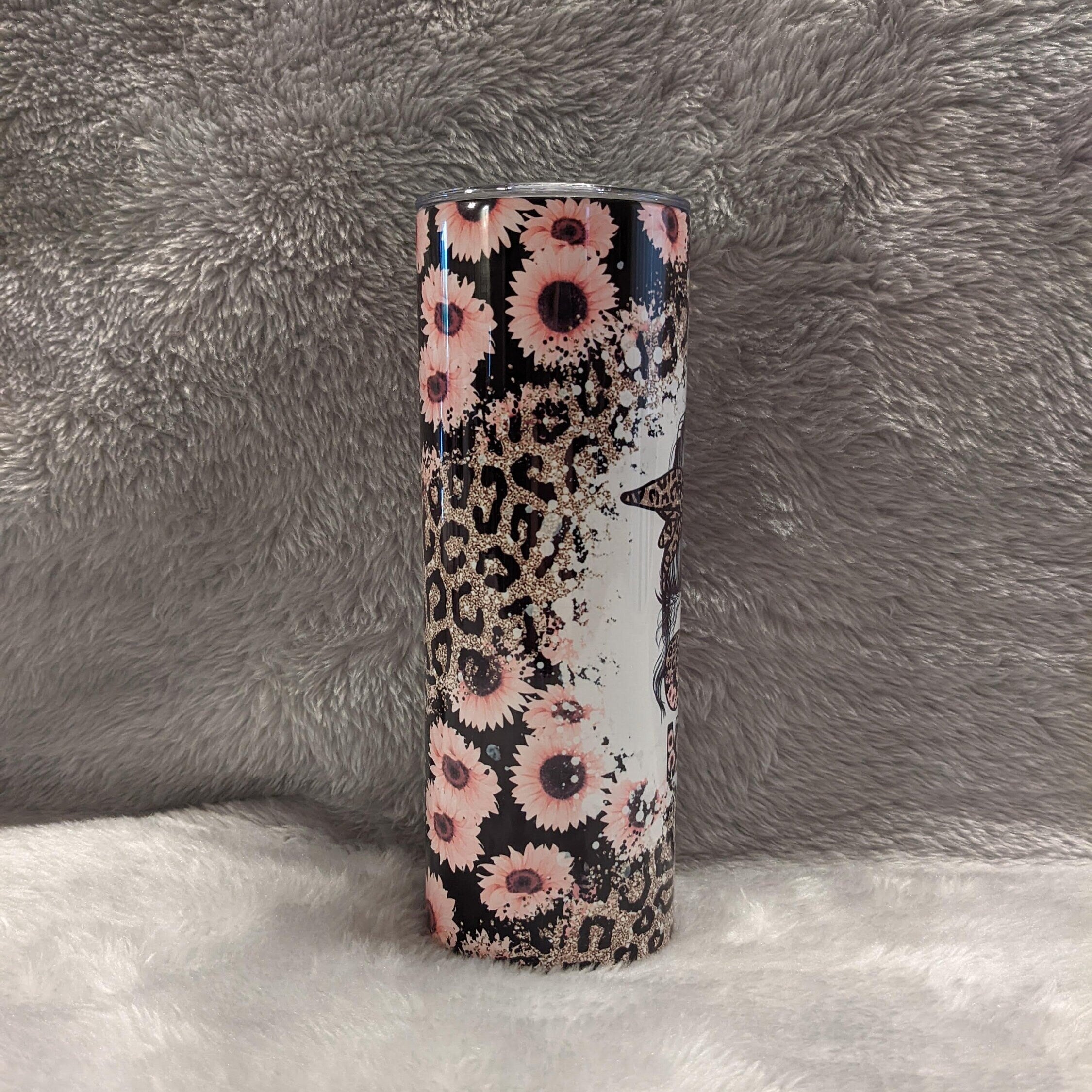 Pretty MAMA Tumbler With Pink Flowers and A Leopard Print, Gift For Mom, Leopard Print, Tumbler For Mom, 20oz Tumbler, Gift For Her