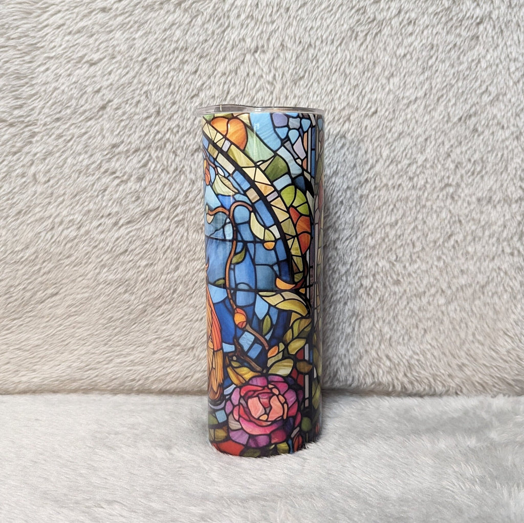 Cute Guinea Pig Tumbler With A Stained Glass Design Personalized, Guinea Tumbler With Straw, Guinea Pig Gift, Guinea Pig Cup With Name