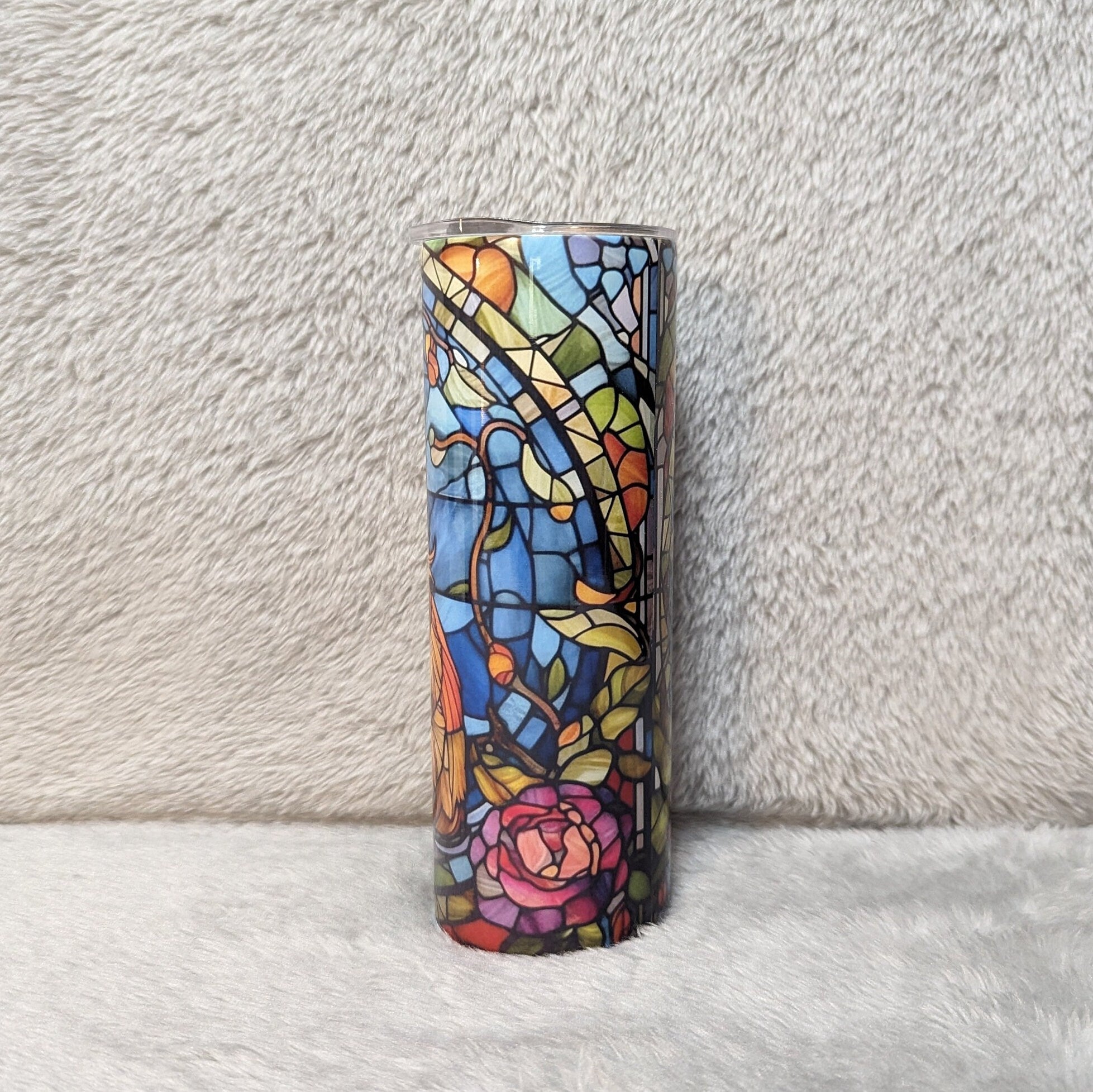 Cute Guinea Pig Tumbler With A Stained Glass Design Personalized, Guinea Tumbler With Straw, Guinea Pig Gift, Guinea Pig Cup With Name