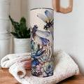 Dragonfly Tumbler, Unique Watercolor Design with Pretty Dragonflies, Dragonfly Lover Gift, Gift For Her, Stainless Steel Tumbler With Straw