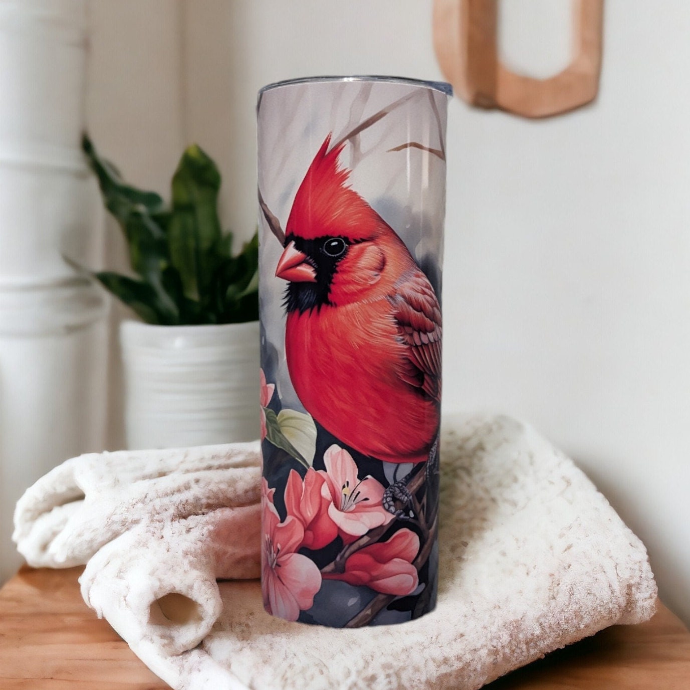Cardinal Tumbler 20oz With Reusable Straw, Can Be Personalized
