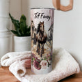 Floral Horse Tumbler 20oz With Reusable Straw, Can Be Personalized