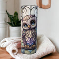 Beautiful Owl Tumbler With A Stained Glass Design, Owl Gifts, Nature Gift, Owl Cup, Owl Lover Gift, 20oz Tumbler With Reusable Straw