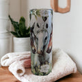 Floral Horse Tumbler 20oz With Reusable Straw, Can Be Personalized