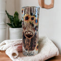 Highland Cow Tumbler 20oz With Reusable Straw, Can Be Personalized