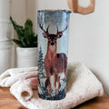 Beautiful Deer In The Snow Tumbler, Deer Cup, Deer Tumbler, Winter Deer Cup, Personalized Tumbler, Deer Cup With Name, Gift For Nature Lover