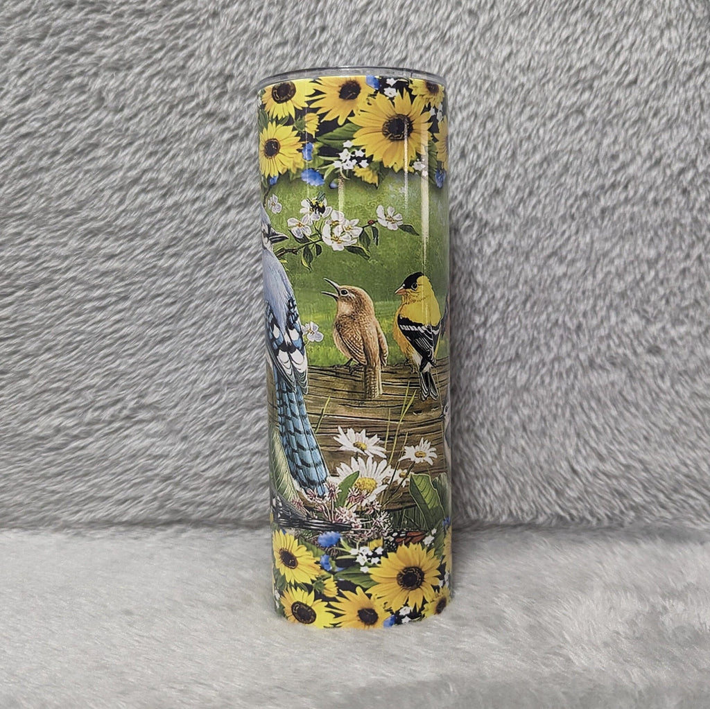 Pretty Bird Tumbler With Straw, Bird Cup With Name, Bird Lover Gift, Bird Watcher Gift, Gift For Her, Nature Lover Gift, 20oz Insulated Cup