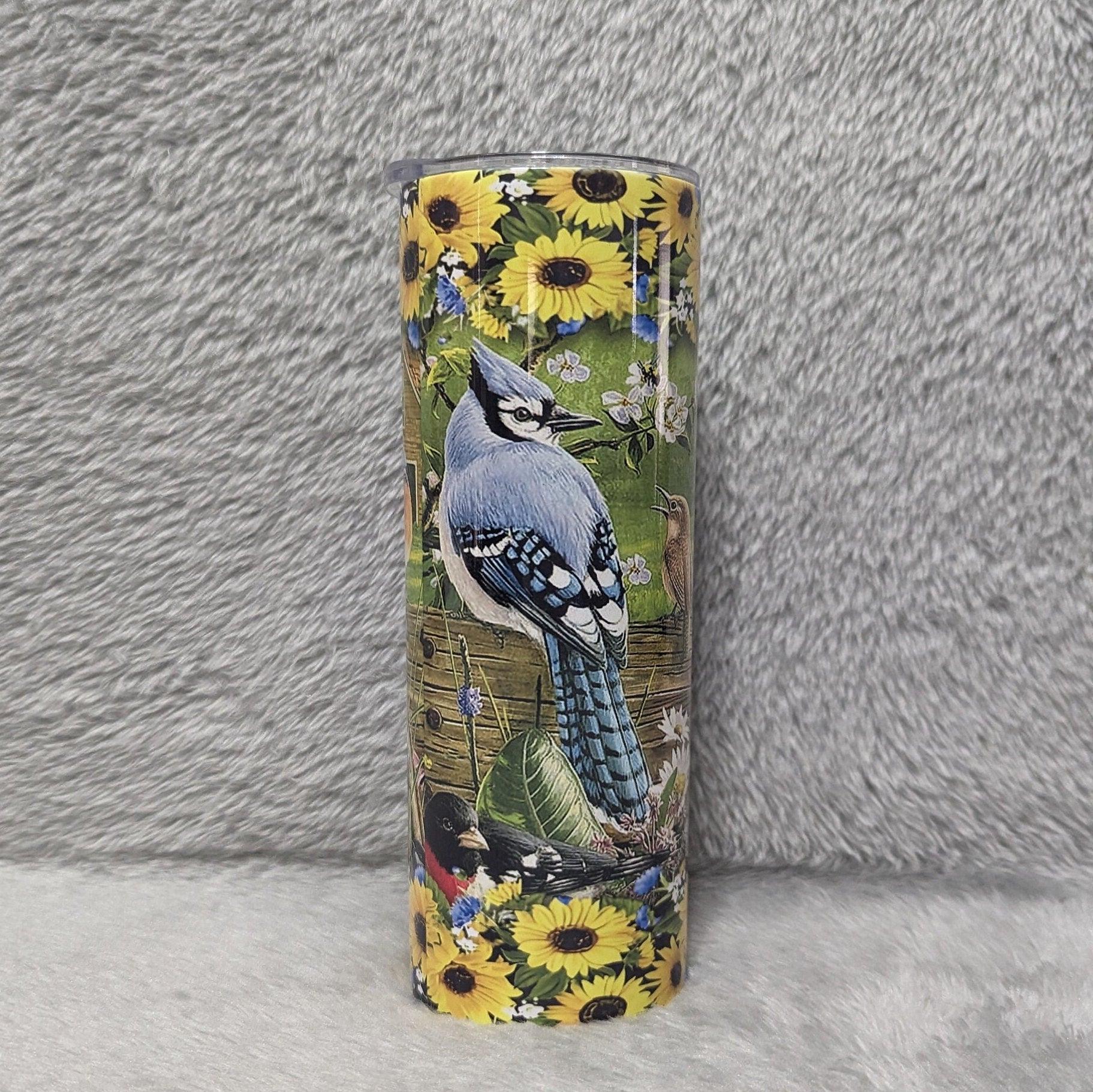 Pretty Bird Tumbler With Straw, Bird Cup With Name, Bird Lover Gift, Bird Watcher Gift, Gift For Her, Nature Lover Gift, 20oz Insulated Cup