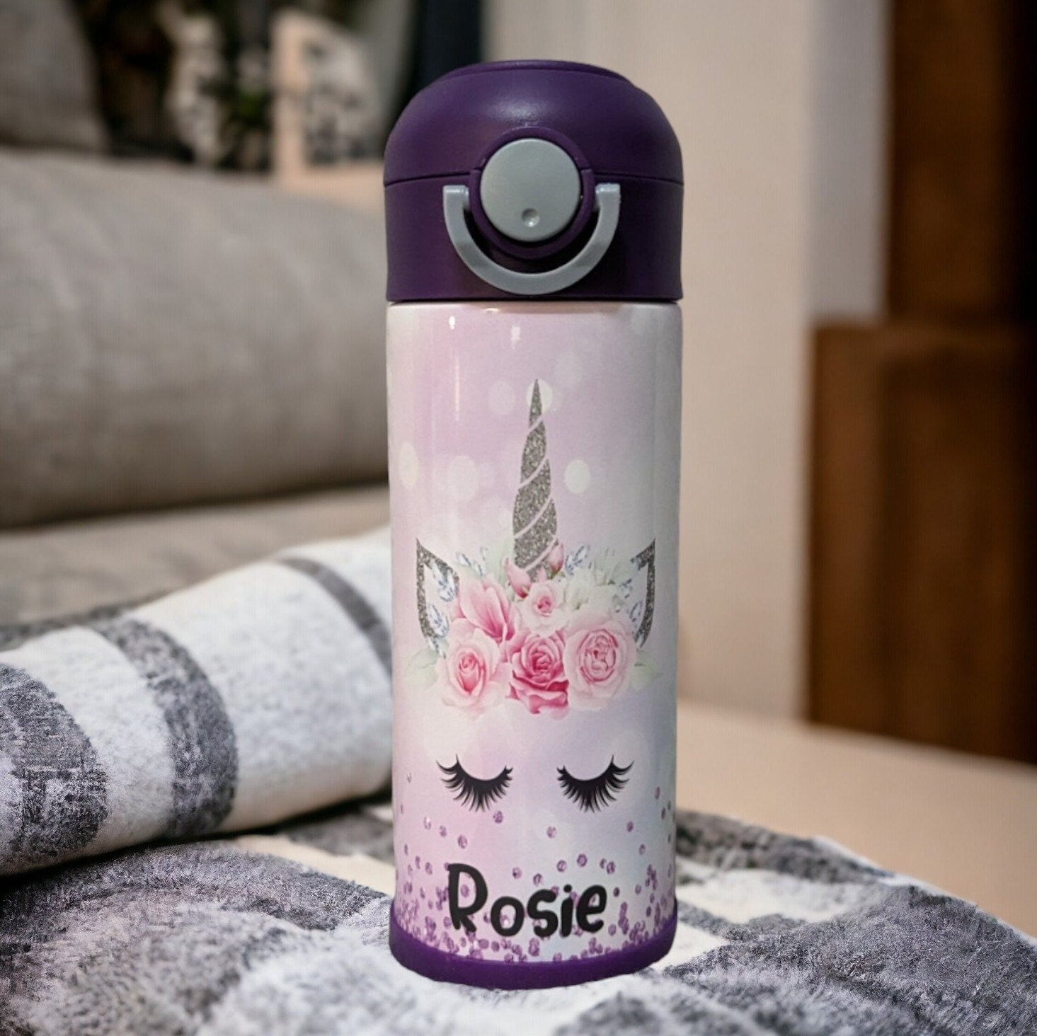 Kids Unicorn Water Bottle Can Be Personalized, Great For School Home Or On The Go, Unicorn Cup With Name, Gift For Daughter Or Niece