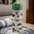 Kids Sloth Water Bottle 12oz With Reusable Straw Can Be Personalized