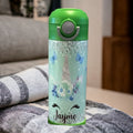 Kids Unicorn Water Bottle 12oz With Reusable Straw Can Be Personalized