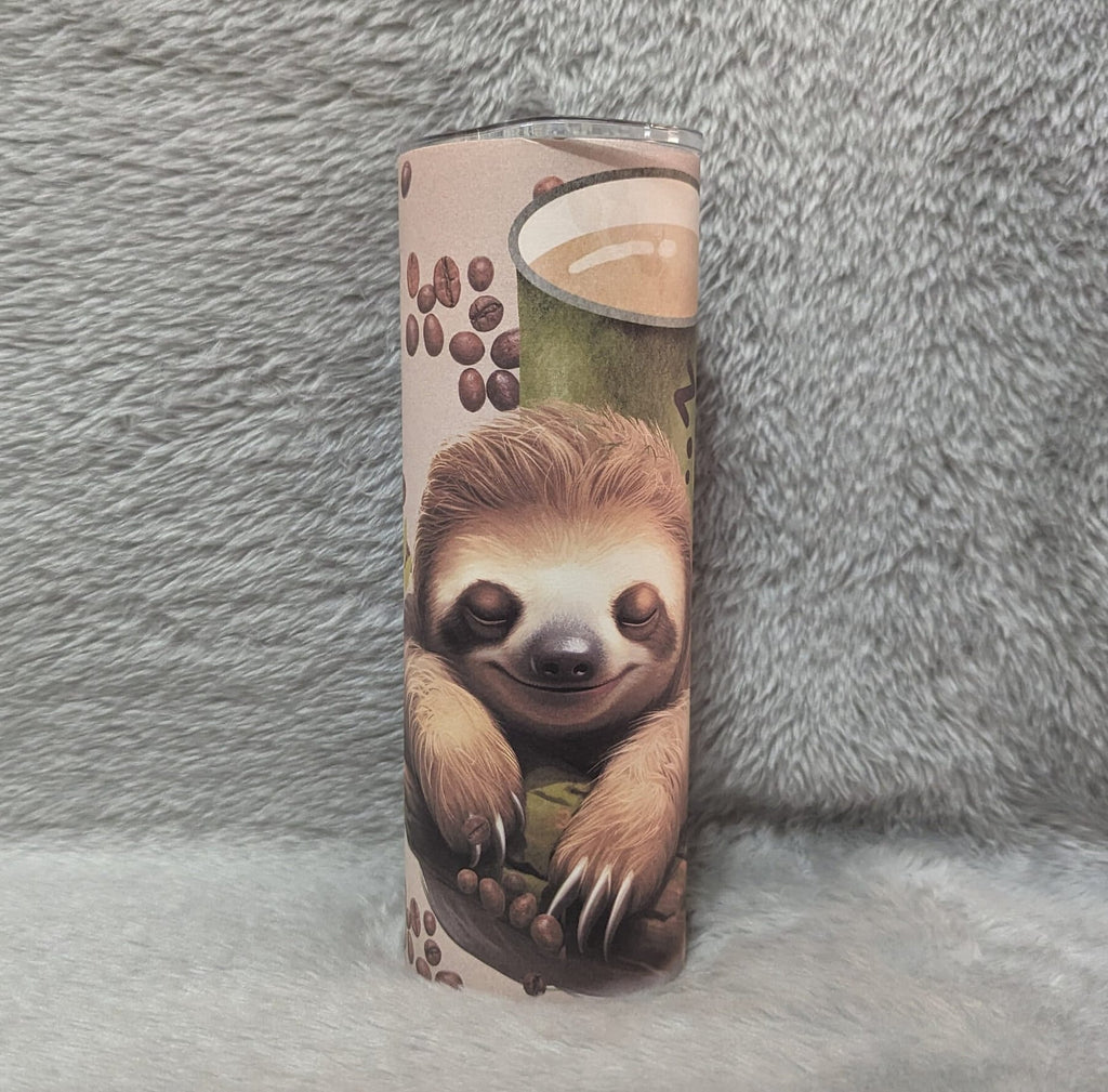 I Need Coffee  Sloth Tumbler with Sleepy Sloth, Perfect for Sloth Lovers and Coffee Enthusiasts, Can Be Personalized, Great Sloth Lover Gift