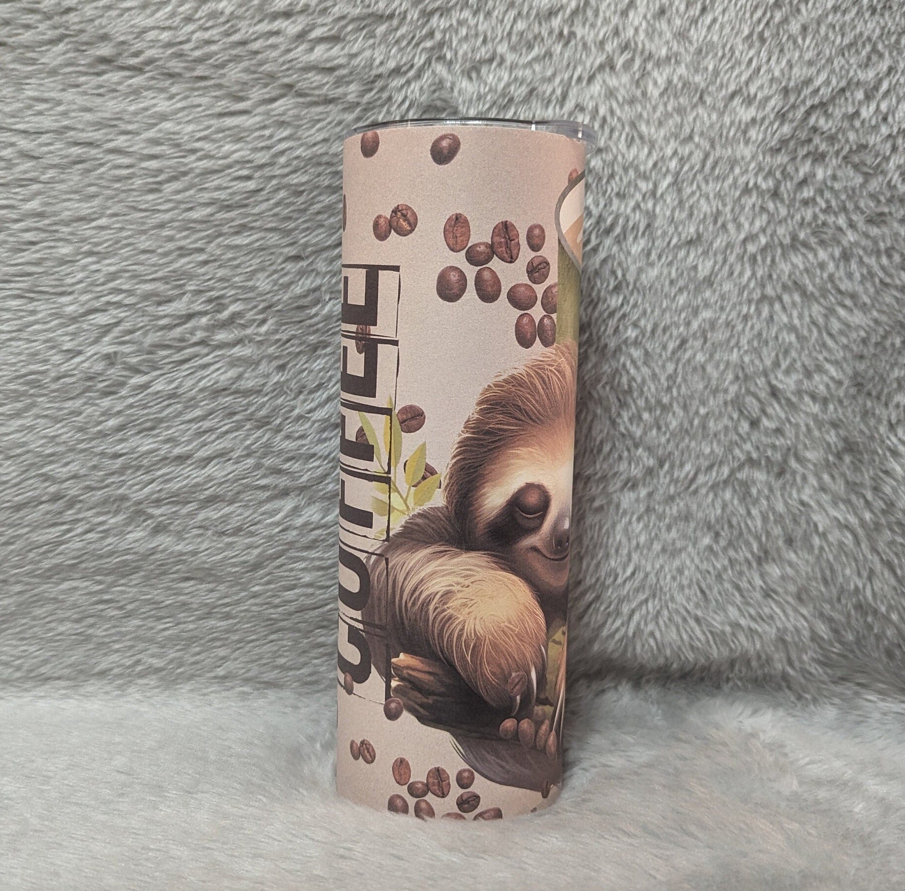 I Need Coffee  Sloth Tumbler with Sleepy Sloth, Perfect for Sloth Lovers and Coffee Enthusiasts, Can Be Personalized, Great Sloth Lover Gift
