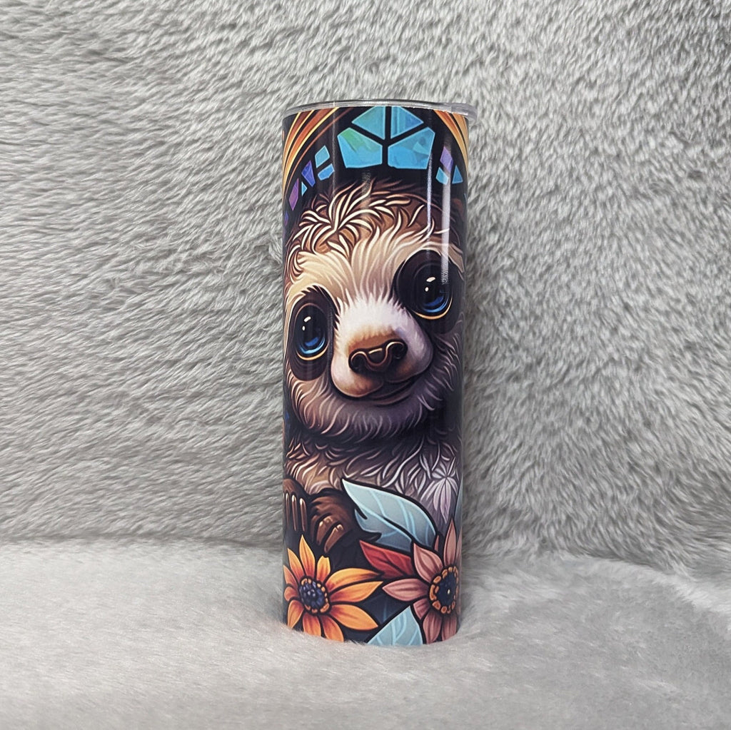 Beautiful Sloth Tumbler With Straw Can Be Personalized, Sloth Cup With Name, Hot Cold Drinkware, Great For Home Work Or On The Go