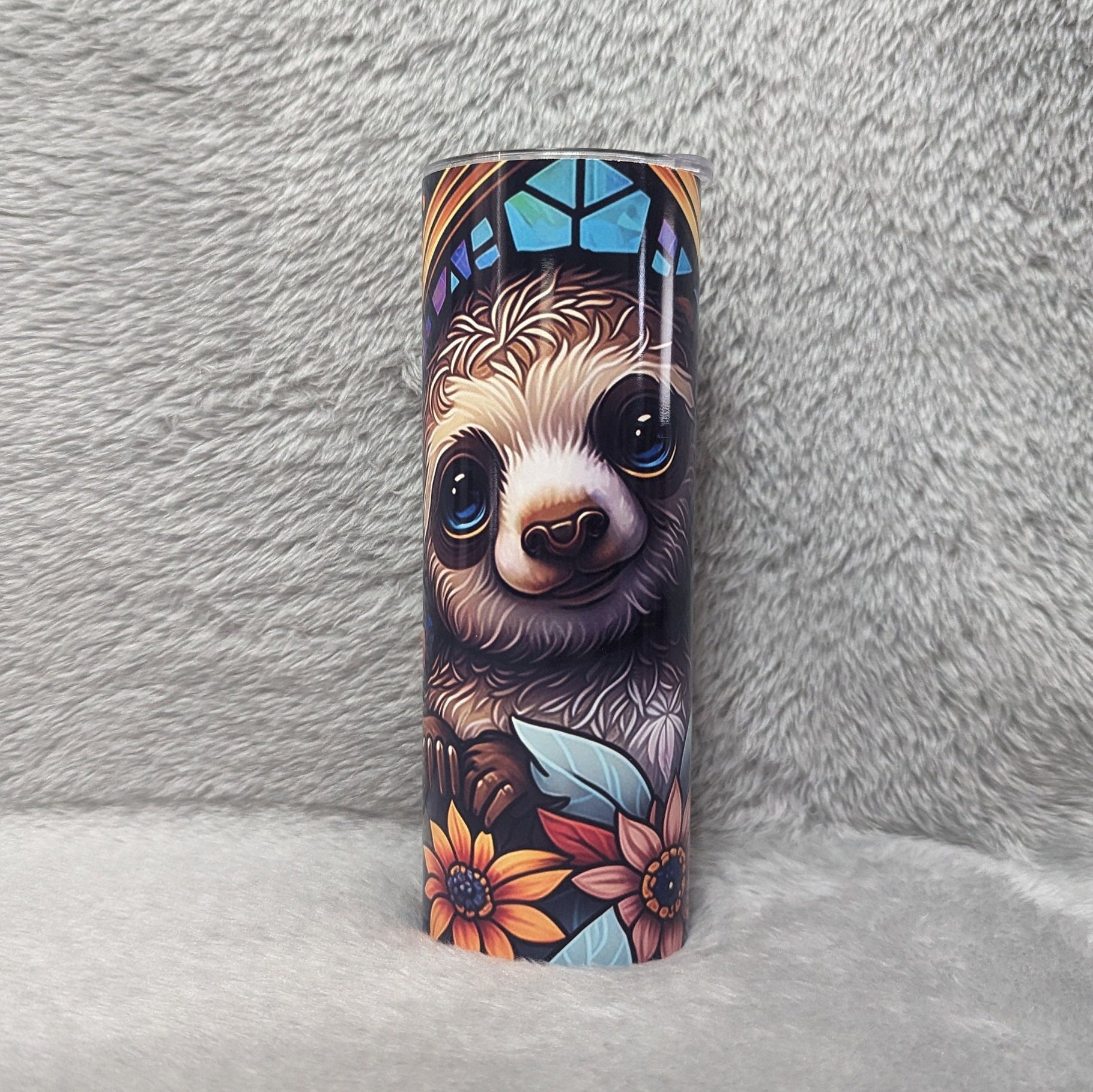 Beautiful Sloth Tumbler With Straw Can Be Personalized, Sloth Cup With Name, Hot Cold Drinkware, Great For Home Work Or On The Go