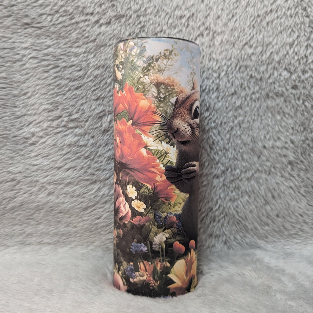 Colorful Chipmunk Tumbler Can Be Personalized, Chipmunk Cup With Name, Chipmunk Tumbler, Includes a Reusable Straw, For Hot Or Cold Drinks