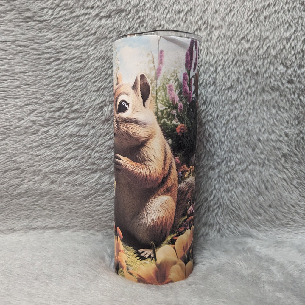 Colorful Chipmunk Tumbler Can Be Personalized, Chipmunk Cup With Name, Chipmunk Tumbler, Includes a Reusable Straw, For Hot Or Cold Drinks