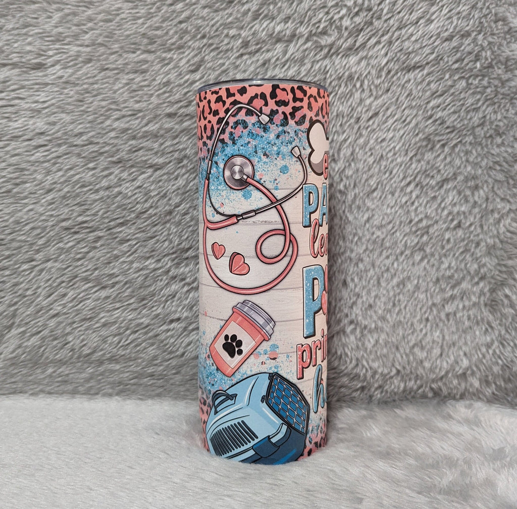 Every Patient Leaves A Pawprint On My heart Tumbler, Heartwarming Paw Print Tumbler, Veterinary Appreciation Gift, Vet Tech Gift For Her