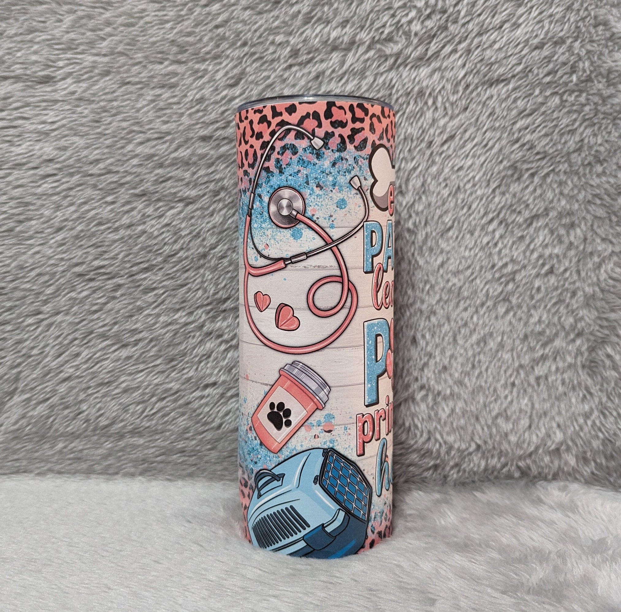 Every Patient Leaves A Pawprint On My heart Tumbler, Heartwarming Paw Print Tumbler, Veterinary Appreciation Gift, Vet Tech Gift For Her