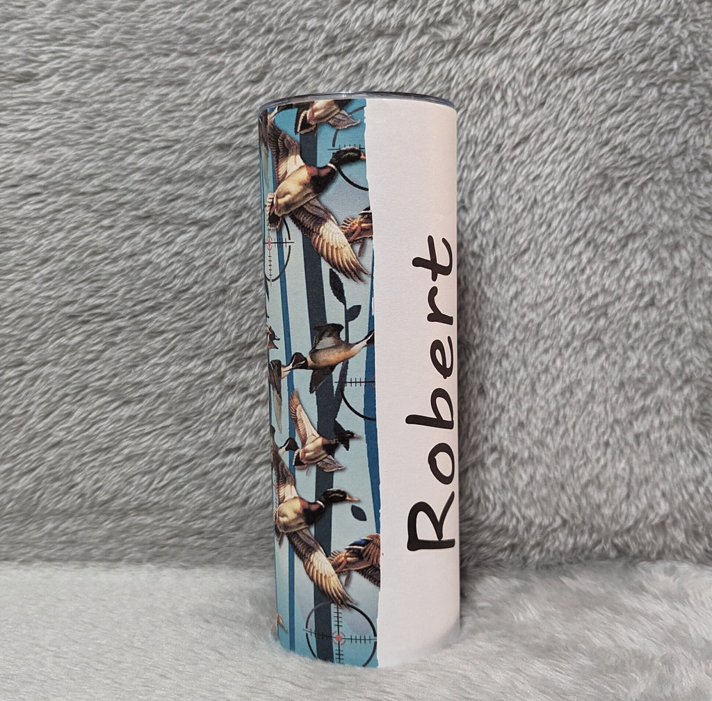 Personalized Duck Hunter Tumbler 20oz With Reusable Straw, Can Be Personalized