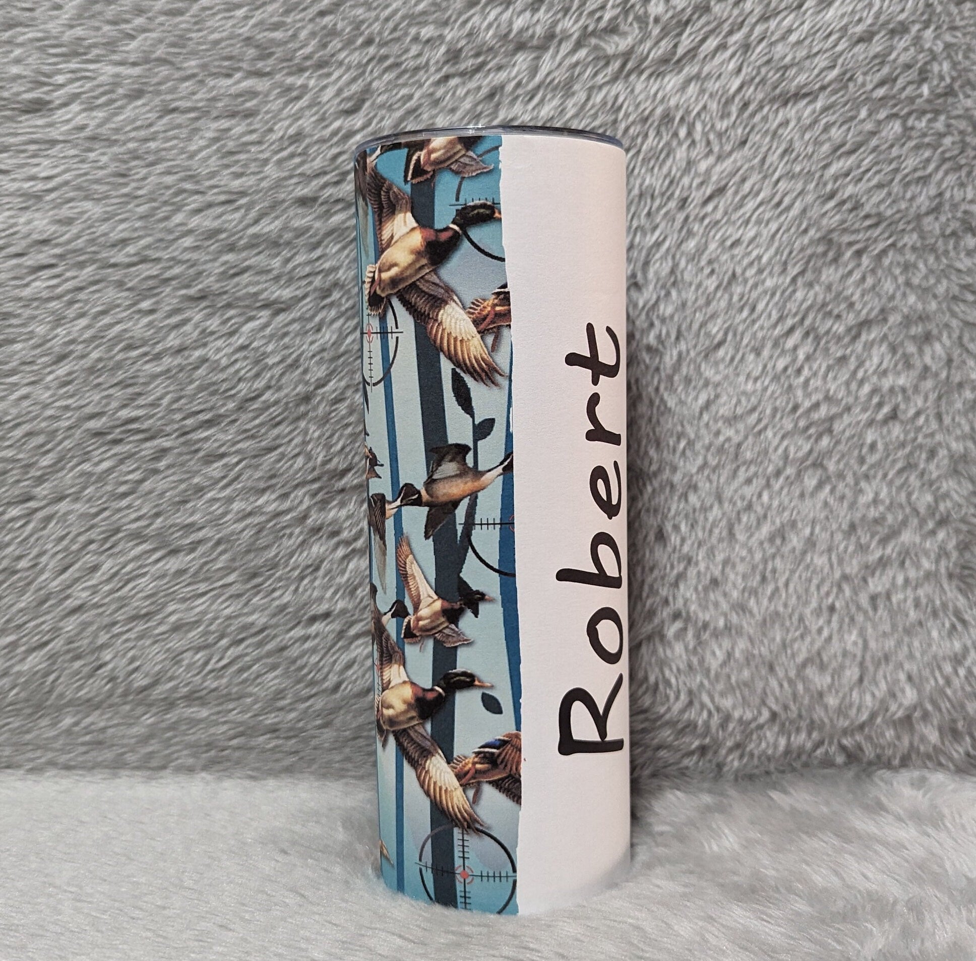Personalized Duck Hunter Tumbler 20oz With Reusable Straw, Can Be Personalized