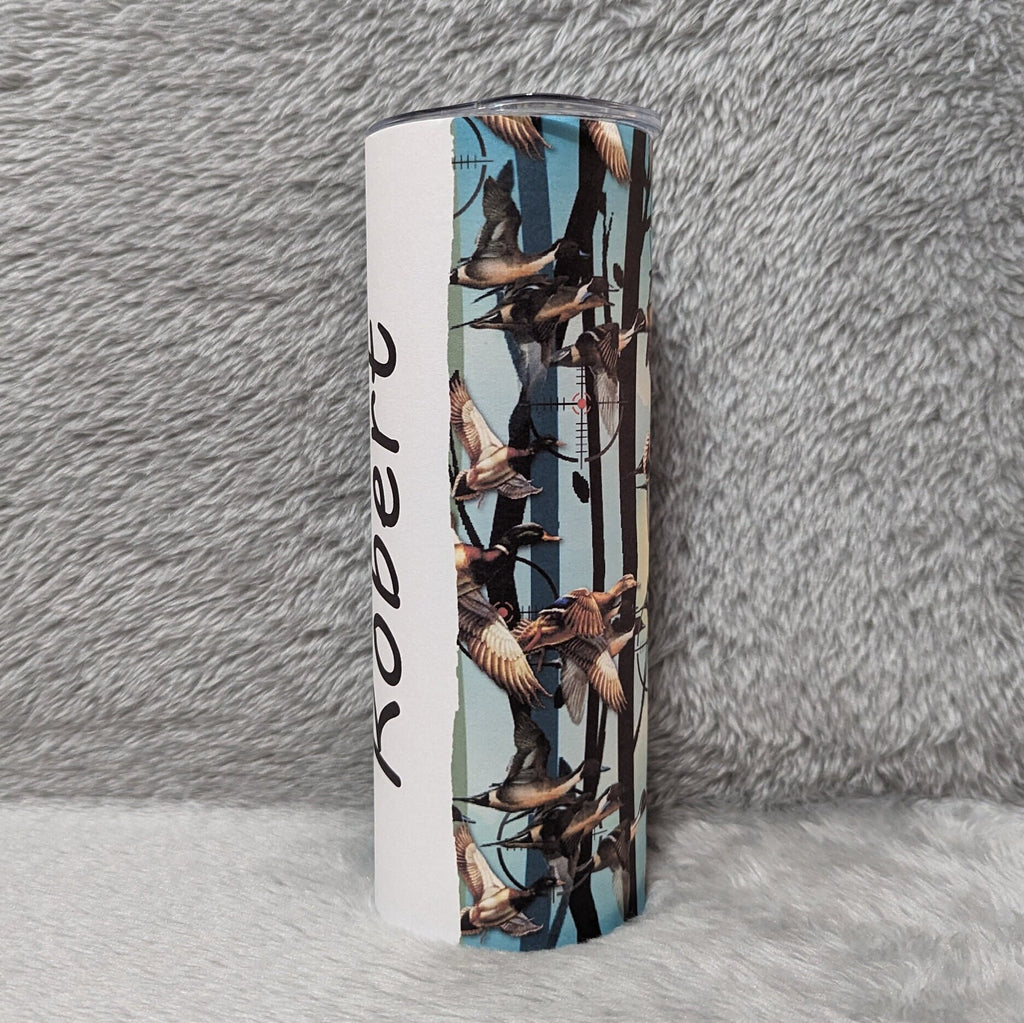Personalized Duck Hunter Tumbler 20oz With Reusable Straw, Can Be Personalized