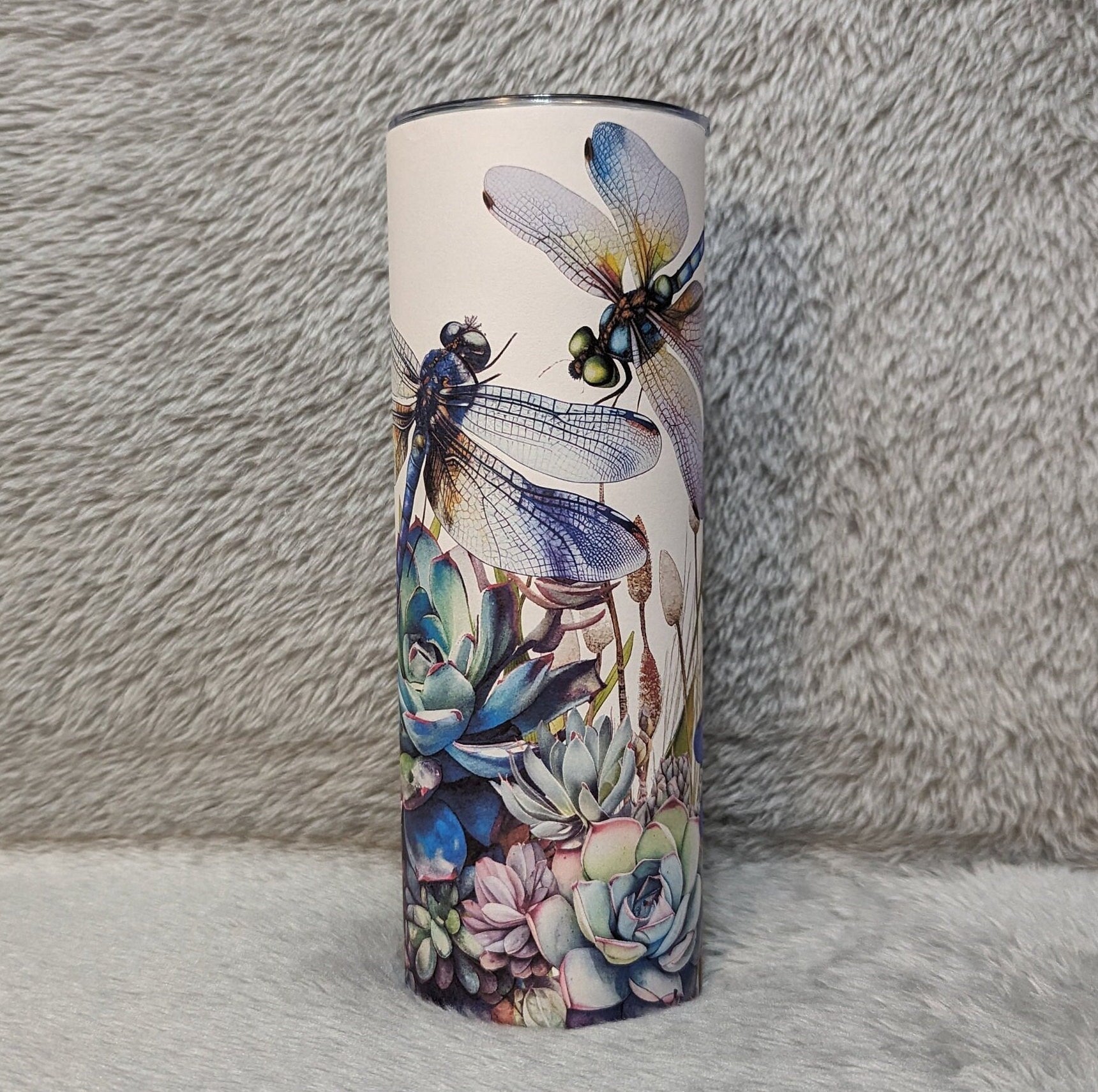 Dragonfly Tumbler, Unique Watercolor Design with Pretty Dragonflies, Dragonfly Lover Gift, Gift For Her, Stainless Steel Tumbler With Straw