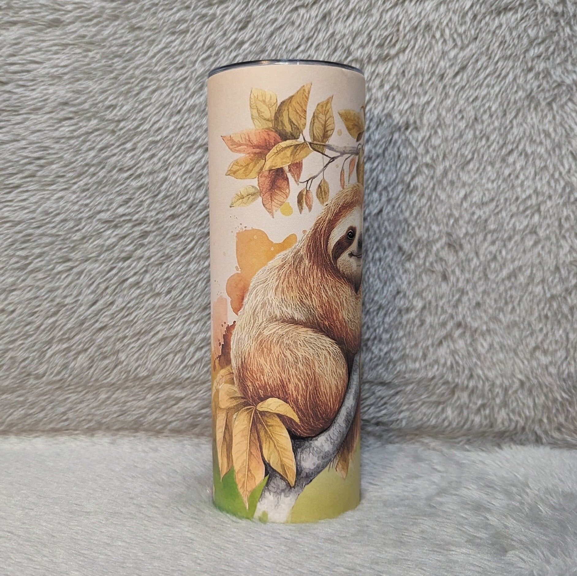 Sloth Tumbler 20oz With Reusable Straw, Can Be Personalized