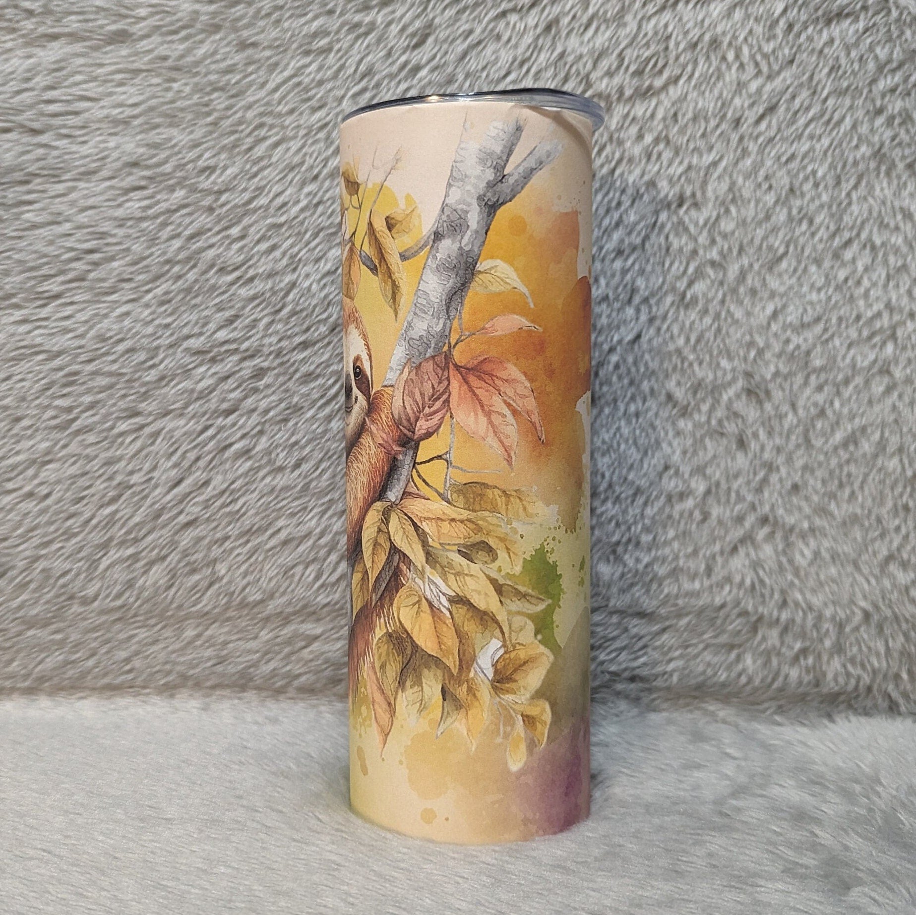 Sloth Tumbler 20oz With Reusable Straw, Can Be Personalized