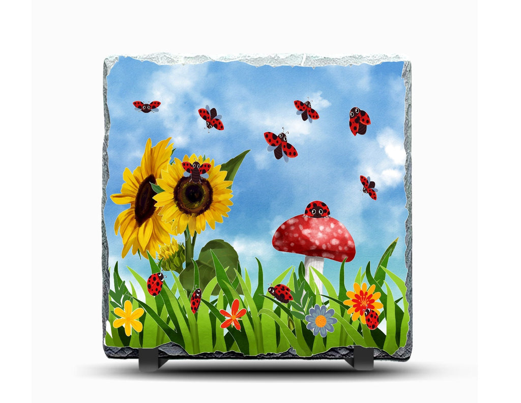 Slate Ladybug Picture With Display legs