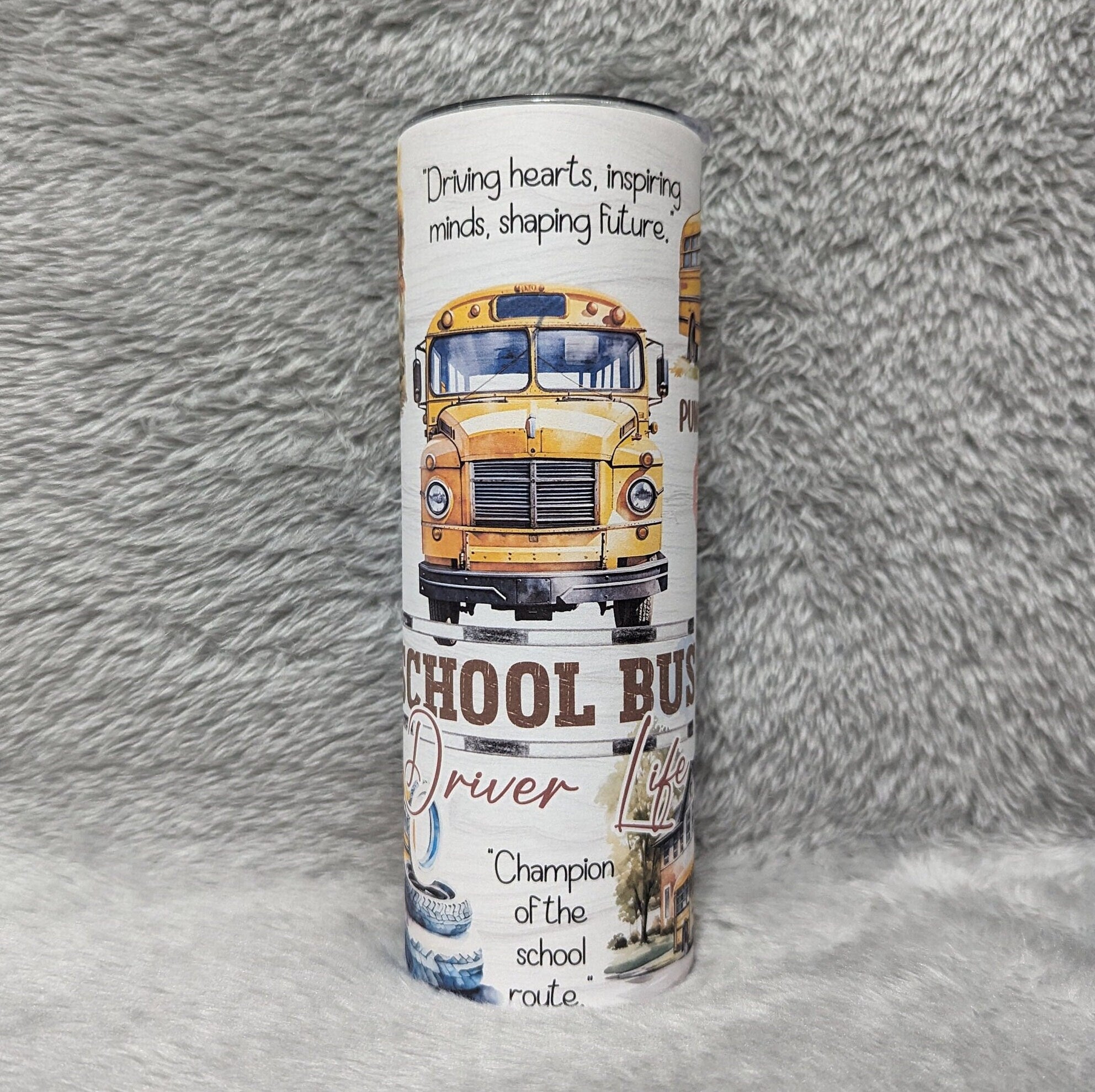 Bus Driver Affirmation Tumbler - Includes Reusable Straw, Show your appreciation to Your Childs Bus Driver, School Bus Driver Gift