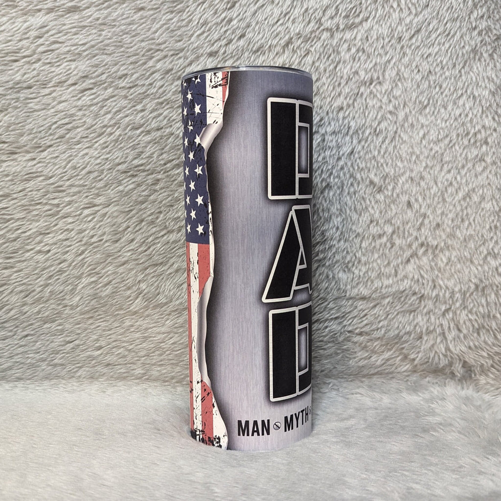 Dad Man Myth Legend Tumbler, Dad Cup, Dad Gift, Gift For Him, Gift For Dad, 20oz Insulated Tumbler With Reusable Straw