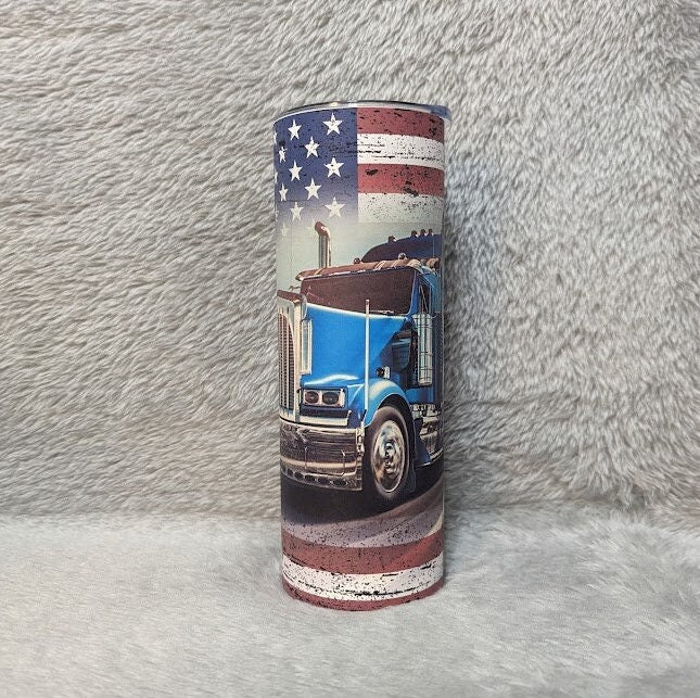 Best Dad Ever Truck Driver Tumbler With Reusable Plastic Straw, Can Also Be Personalized, Hot Cold Drinkware, Best Dad Ever Cup