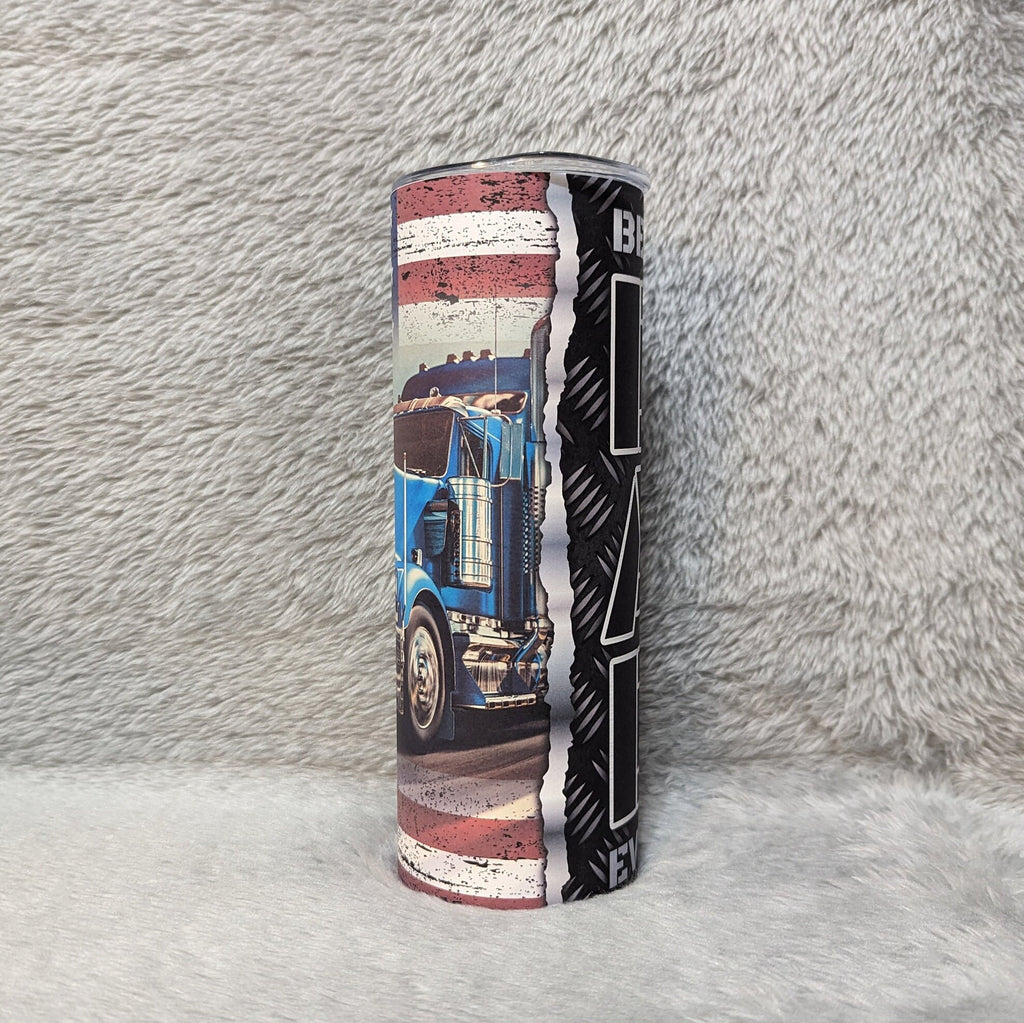 Best Dad Ever Truck Driver Tumbler With Reusable Plastic Straw, Can Also Be Personalized, Hot Cold Drinkware, Best Dad Ever Cup