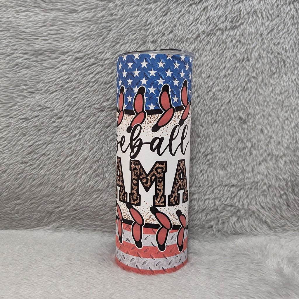 Baseball Mama Tumbler, Gift For Her, Baseball Cup, Gift for Mom, 20oz Insulated Tumbler With Straw