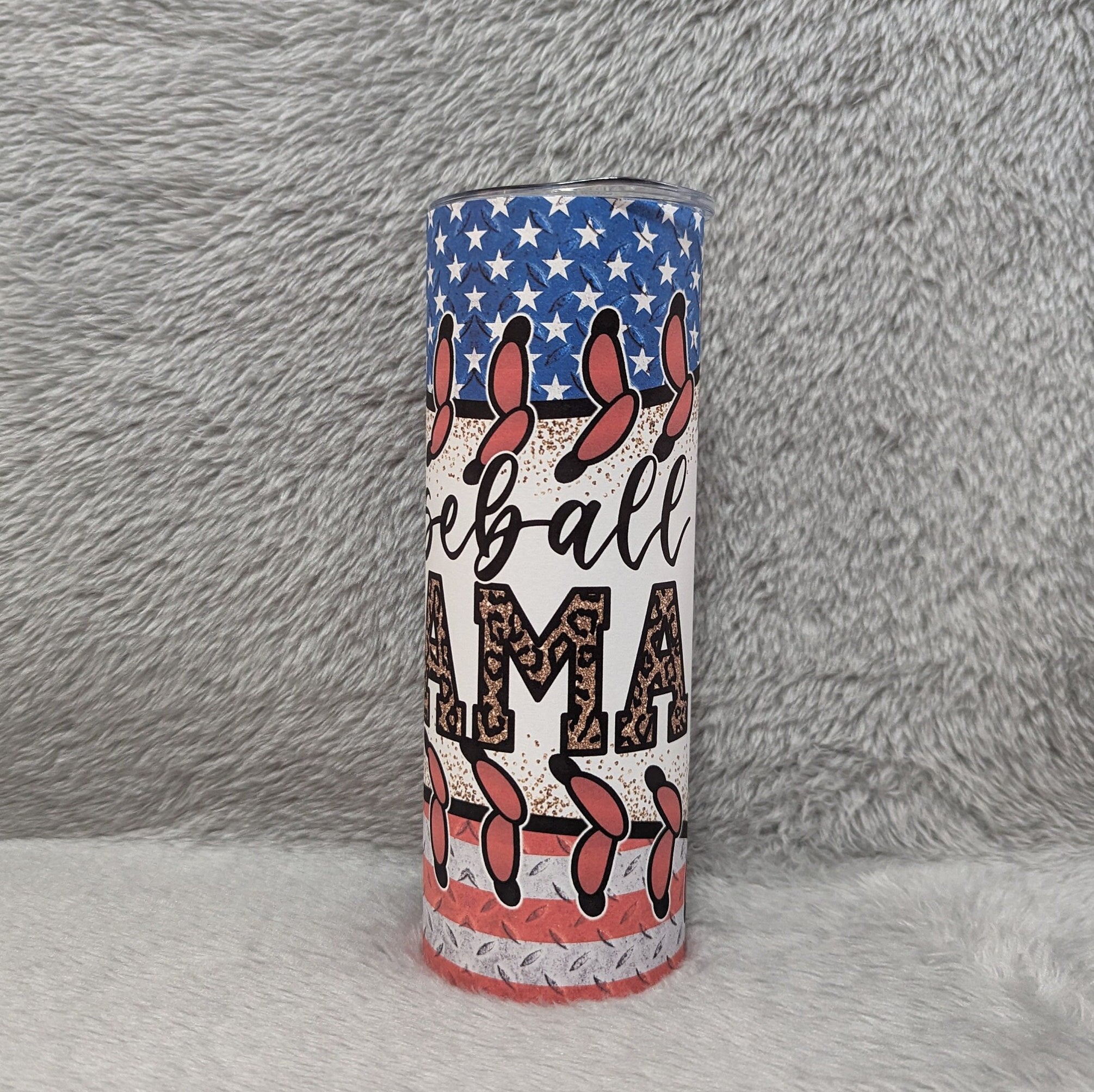 Baseball Mama Tumbler, Gift For Her, Baseball Cup, Gift for Mom, 20oz Insulated Tumbler With Straw