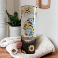 Sunflower Gnome  Tumbler 20oz With Reusable Straw, Can Be Personalized