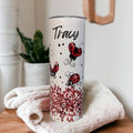 Ladybug Tumbler 20oz With Reusable Straw, Can Be Personalized