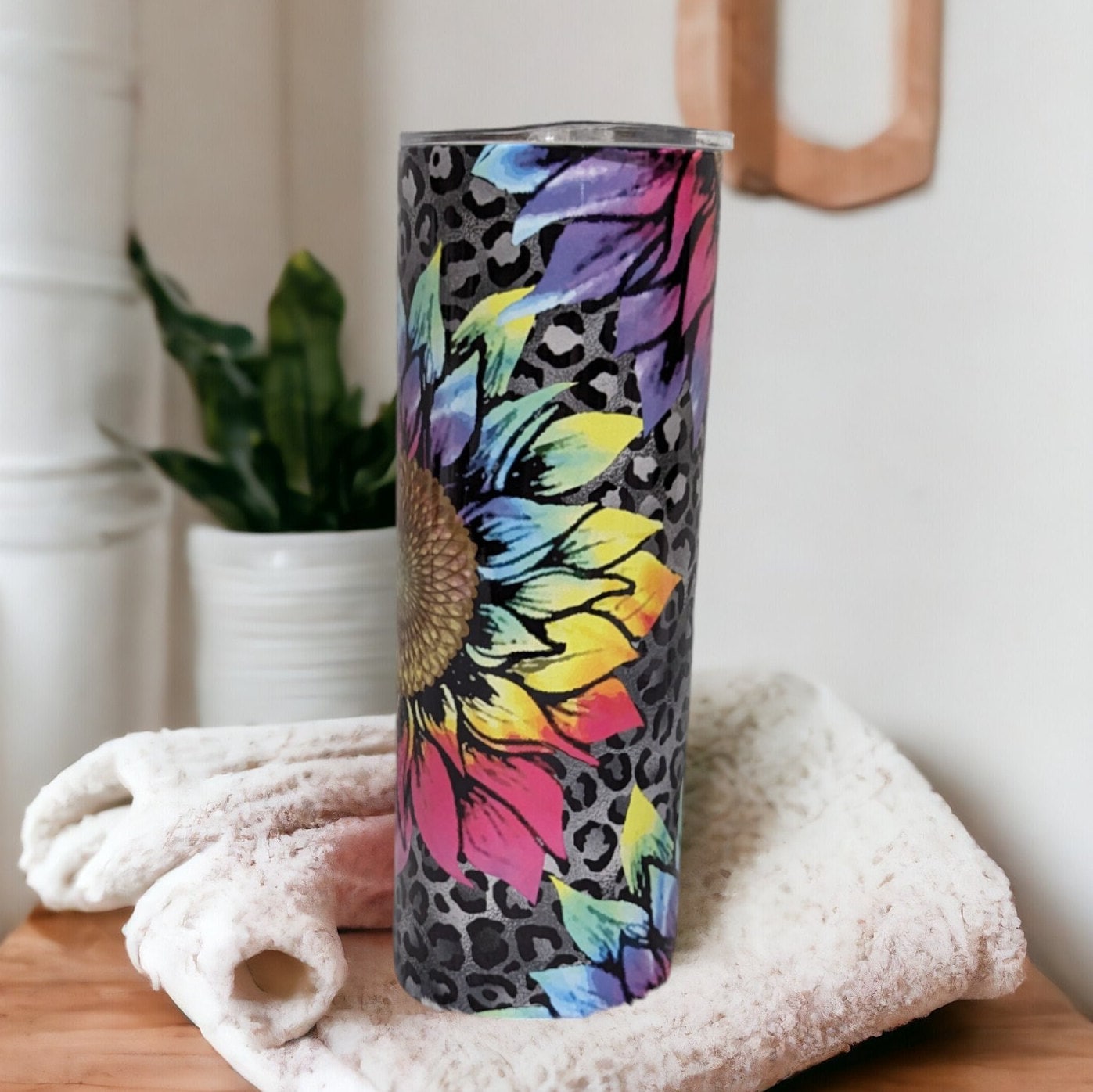 Beautiful Tie Dye Sunflower Tumbler, Tie Dye Flower, Tie Dye Design, Tie Dye Sunflower Cup