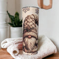 Christmas Gnome Tumbler 20oz With Reusable Straw, Can Be Personalized