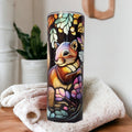Pretty Squirrel Tumbler With A Stained Glass Design, Colorful Squirrel Cup, Nature Lover Gift, Insulated Tumbler With Reusable Straw