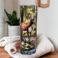 Beautiful Deer Tumbler With A Family Of Deer Out In The Wild, Deer Tumbler Gift, Deer Family Cup, Hot and Cold Drinkware