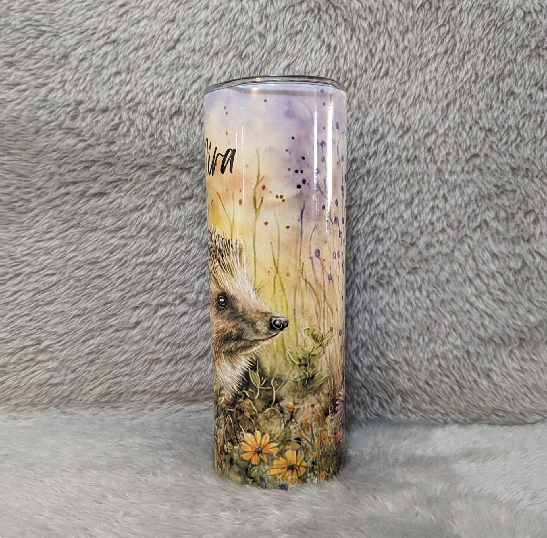 Hedgehog Tumbler Can Be Personalized, Includes A Plastic Reusable Straw, Hot Cold Beverages, Hedgehog Gift For Wildlife Enthusiast