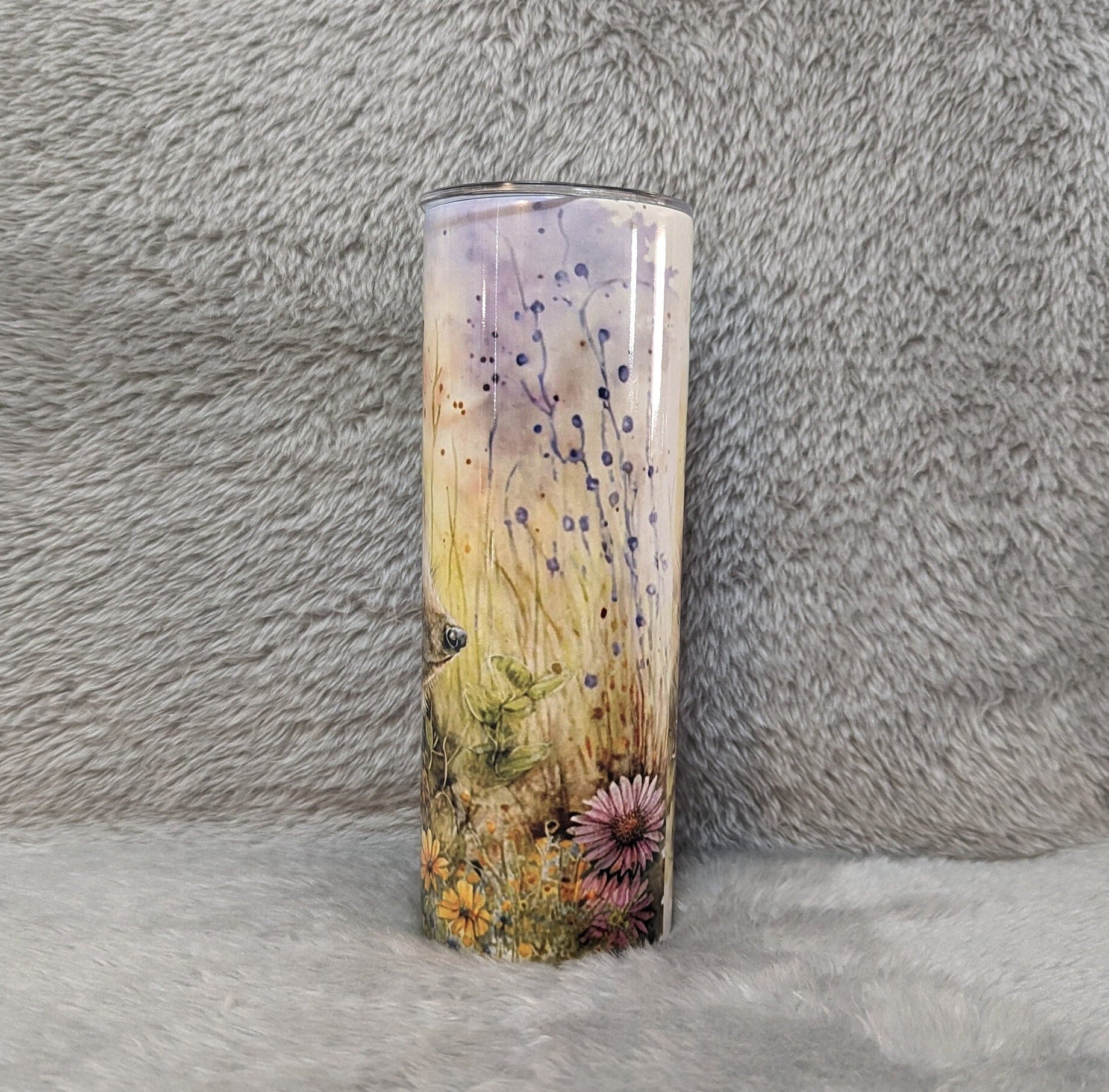 Hedgehog Tumbler Can Be Personalized, Includes A Plastic Reusable Straw, Hot Cold Beverages, Hedgehog Gift For Wildlife Enthusiast