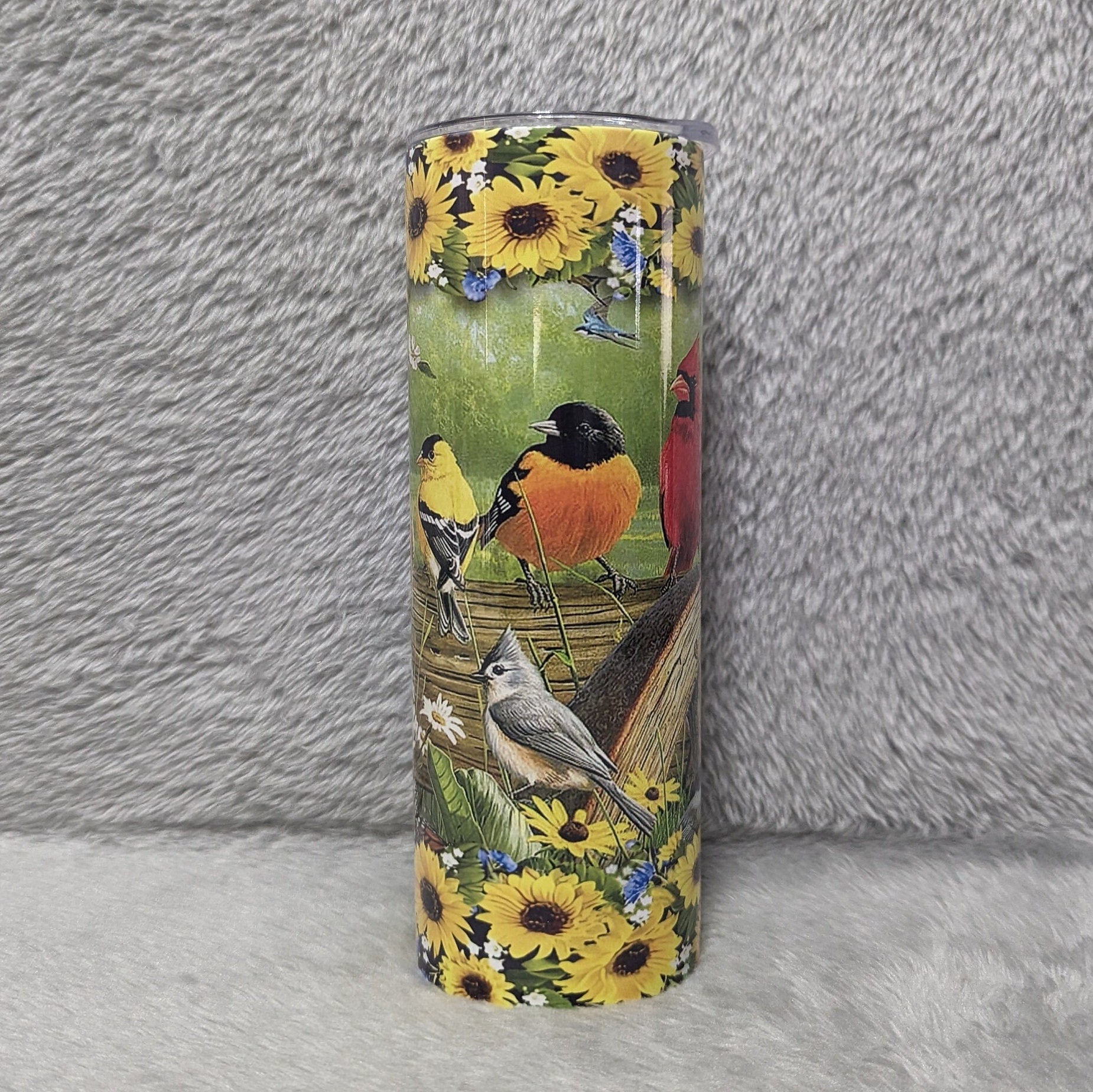 Pretty Bird Tumbler With Straw, Bird Cup With Name, Bird Lover Gift, Bird Watcher Gift, Gift For Her, Nature Lover Gift, 20oz Insulated Cup