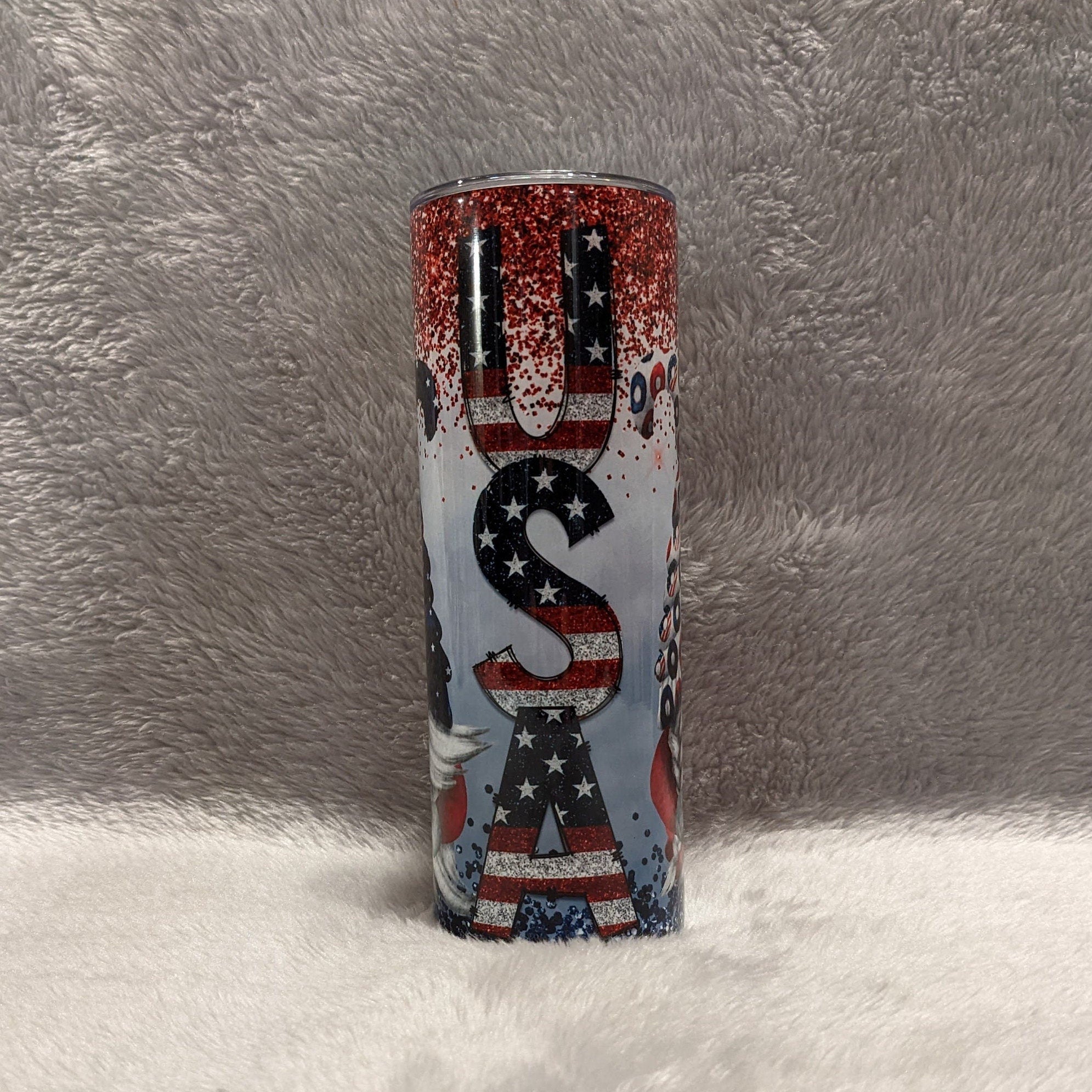 Patriotic Gnome Tumbler Can Be Personalized, Patriotic Gift, Tumbler Includes Reusable Straw, Hot Cold Drinkware For Home Work Or On The Go